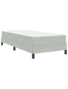 Letto a molle con materasso Grigio chiaro 90 x 200 cm Tessuto 2