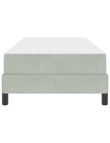 Letto a molle con materasso Grigio chiaro 90 x 200 cm Tessuto