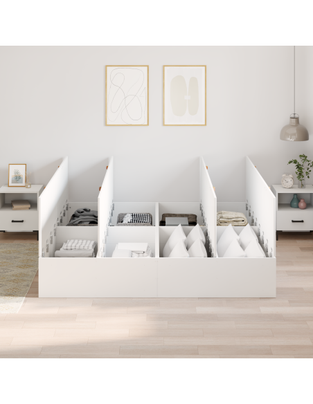 Struttura Letto con archiviazione Bianco 180 x 200 cm Legno