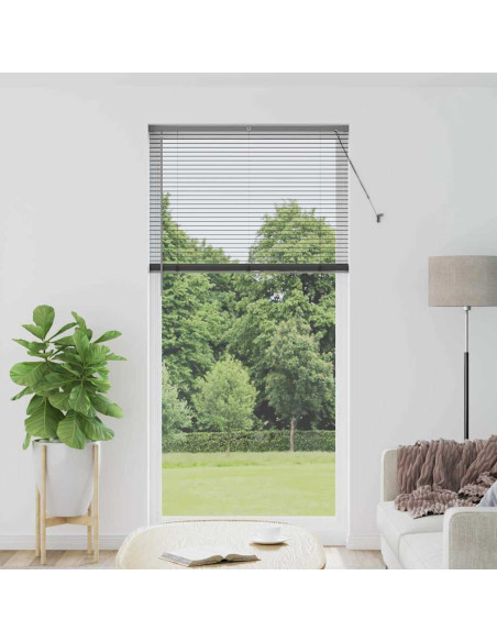 Tenda per Finestra Grigio scuro 100 x 220 cm Alluminio