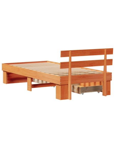 Struttura del letto Cera marrone 80 x 200 cm Legno di pino