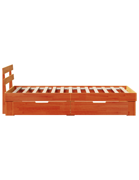 Struttura del letto Cera marrone 80 x 200 cm Legno di pino