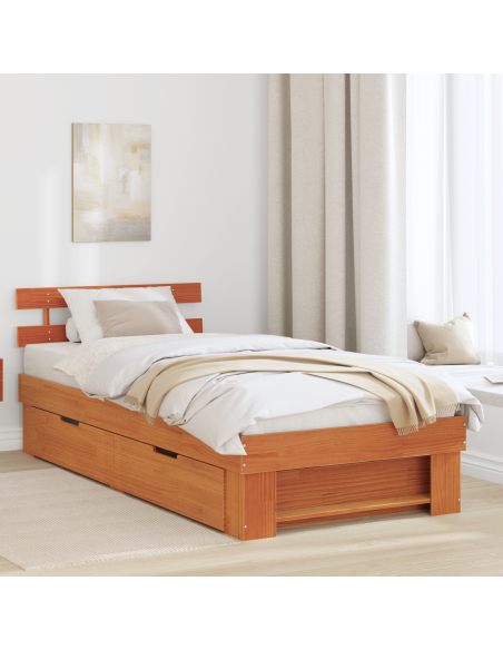 Struttura del letto Cera marrone 80 x 200 cm Legno di pino
