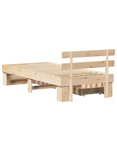 Struttura del letto Marrone 90 x 190 cm Legno di pino