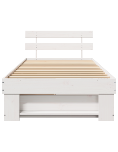 Struttura del letto Bianco 90 x 190 cm Pino massello