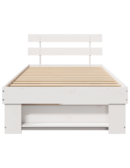 Struttura del letto Bianco 75 x 190 cm Pino massello