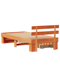 Struttura del letto Marrone cerato 75 x 190 cm Pino massello 2