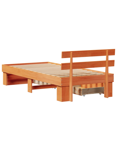 Struttura del letto Marrone cerato 75 x 190 cm Pino massello