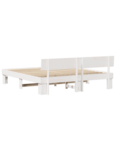 Struttura del letto Bianco 180 x 200 cm Pino massello