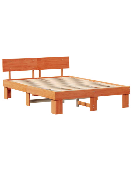 Struttura del letto Cera marrone 160 x 200 cm Legno di pino