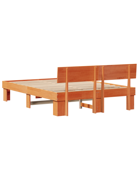 Struttura del letto Cera marrone 160 x 200 cm Legno di pino