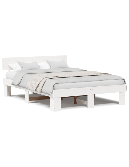 Struttura del letto Bianco 150 x 200 cm Pino massello