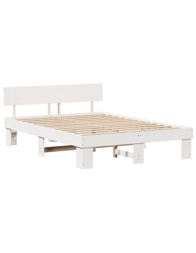 Struttura del letto Bianco 150 x 200 cm Pino massello