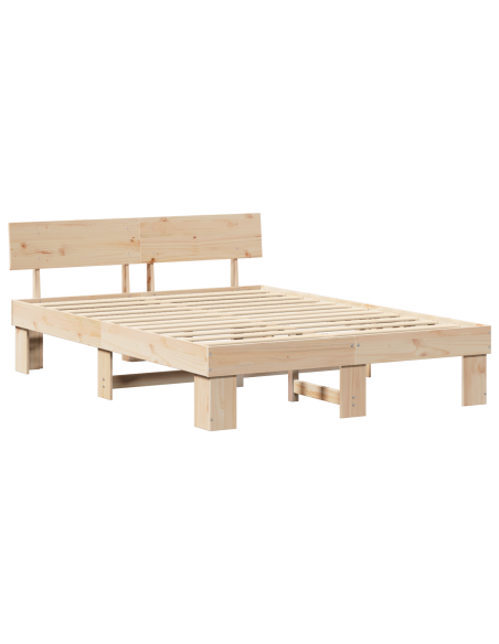 Struttura del letto Marrone 140 x 200 cm Legno di pino massello