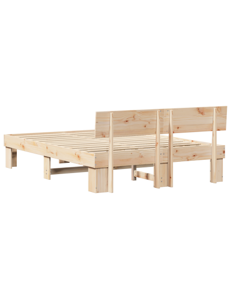 Struttura del letto Marrone 140 x 200 cm Legno di pino massello