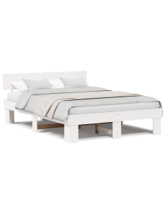 Struttura del letto Bianco 140 x 200 cm Pino massello 2