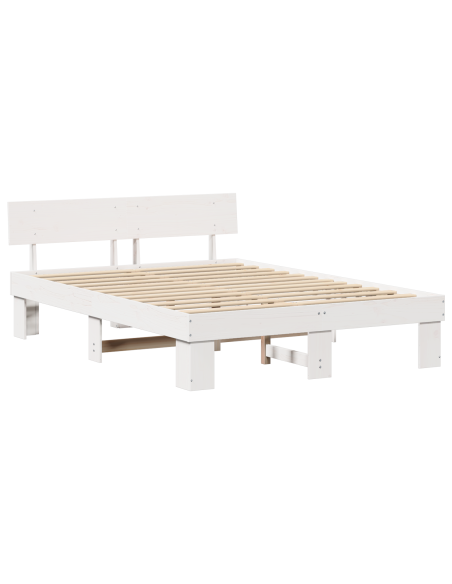 Struttura del letto Bianco 140 x 200 cm Pino massello