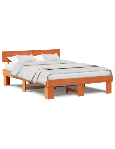 Struttura del letto Marrone cerato 140 x 200 cm Pino massello