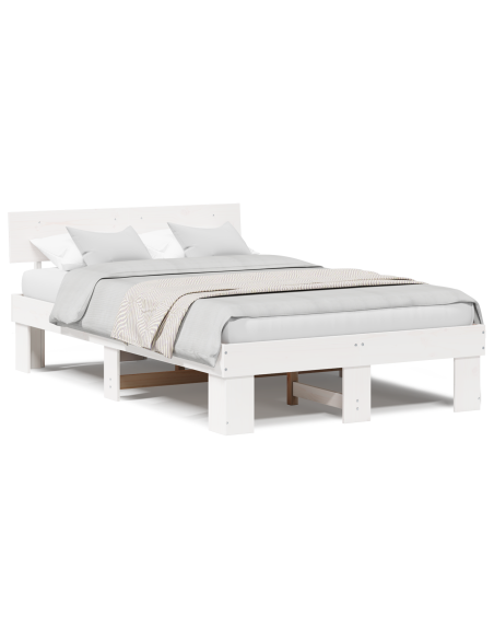 Struttura del letto Bianco 120 x 200 cm Legno di pino massello