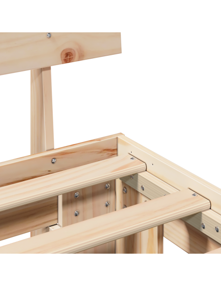 Struttura del letto Marrone 140 x 190 cm Legno di pino massello