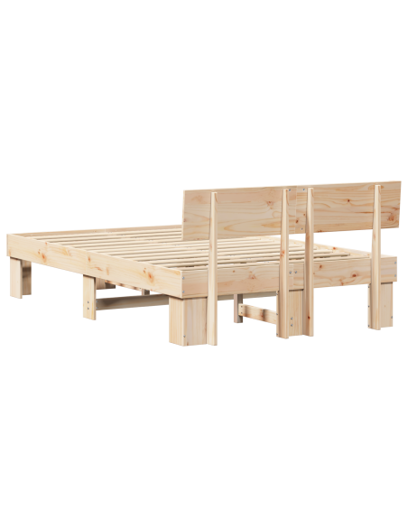 Struttura del letto Marrone 140 x 190 cm Legno di pino massello