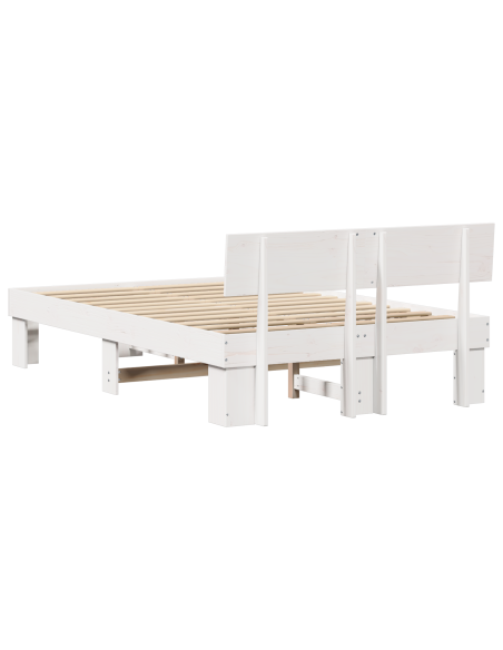 Struttura del letto Bianco 140 x 190 cm Legno di pino massello