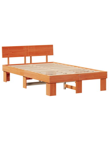 Struttura del letto Marrone cerato 140 x 190 cm Pino massello