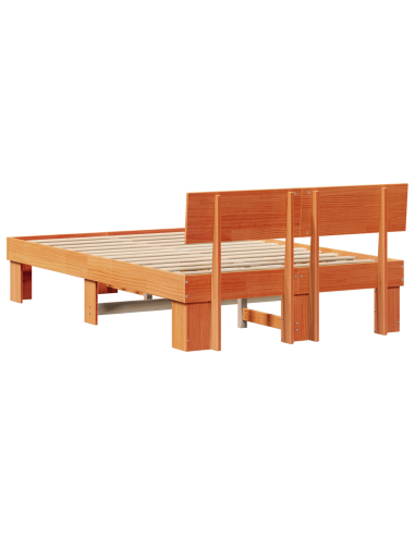 Struttura del letto Marrone cerato 140 x 190 cm Pino massello