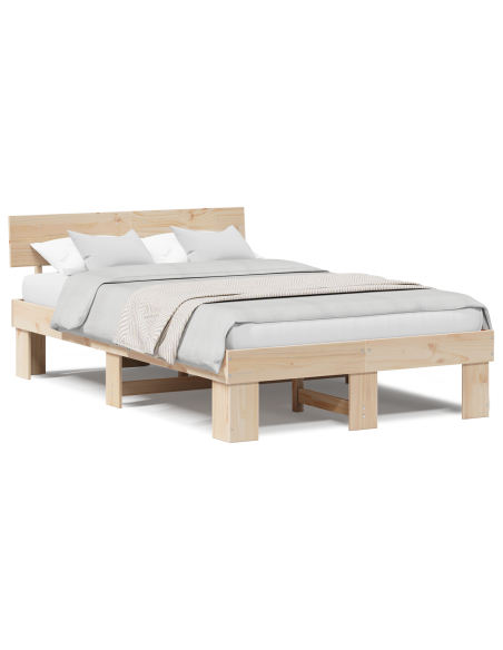 Struttura del letto Marrone 135 x 190 cm Legno di pino massello