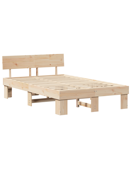 Struttura del letto Marrone 135 x 190 cm Legno di pino massello