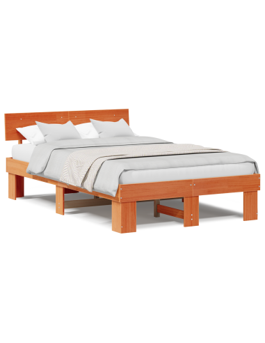 Struttura del letto Marrone cerato 135 x 190 cm Pino massello