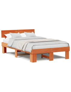 Struttura del letto Marrone cerato 120 x 190 cm Pino massello 2