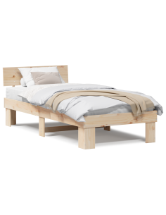Struttura del letto Naturale 100 x 200 cm Pino massello 2