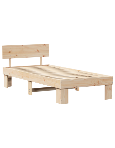 Struttura del letto Marrone 100 x 200 cm Legno di pino massello