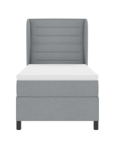 Letto a molle con materasso Grigio chiaro 90 x 200 cm Tessuto 2