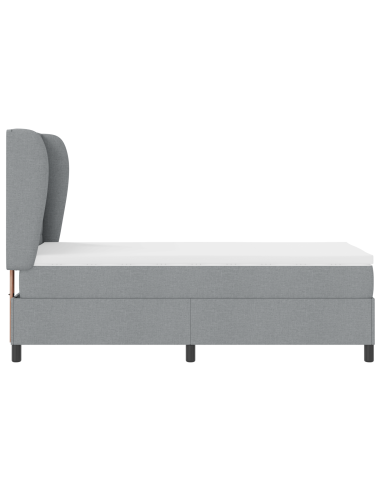 Letto a molle con materasso Grigio chiaro 90 x 200 cm Tessuto