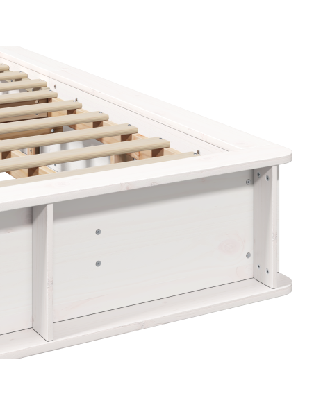 Struttura del letto con archiviazione Bianco 200 x 200 cm legno