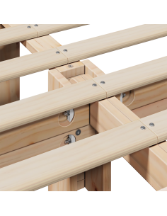 Struttura del letto Marrone cerato 200 x 200 cm Pino massello 2