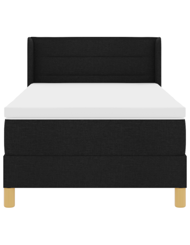 Letto a molle con materasso Nero 200 x 90 cm Poliestere