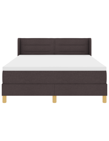 Letto a molle Marrone scuro e Bianco 140 x 200 cm Tessuto