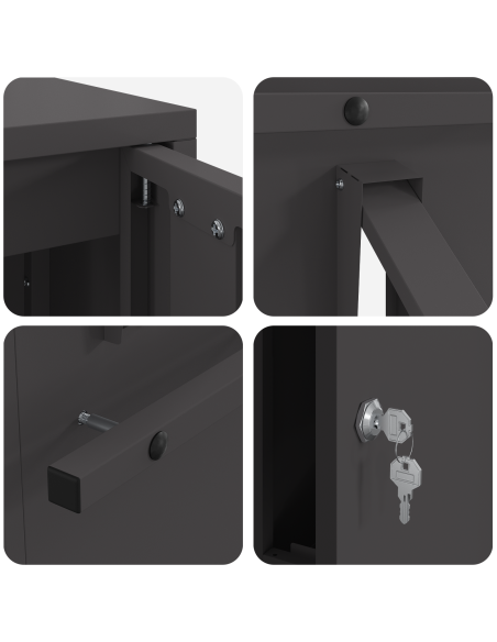 cassetta postalepastkastei Nero 30 x 23 x 55 cm Acciaio
