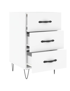 Comodino Bianco 40x40x66 cm in Legno Multistrato