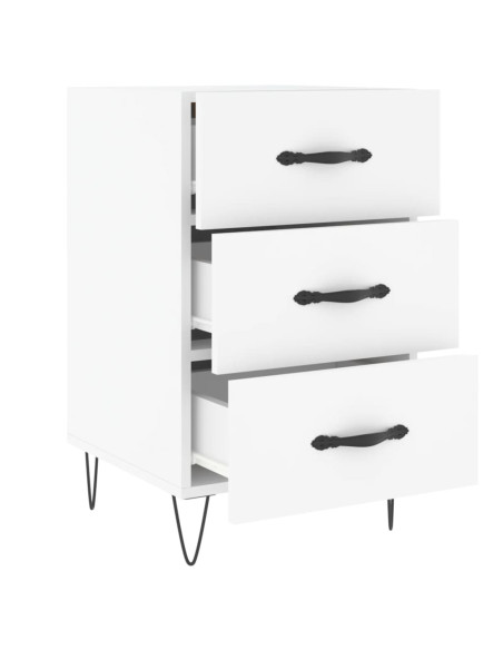 Comodino Bianco 40x40x66 cm in Legno Multistrato