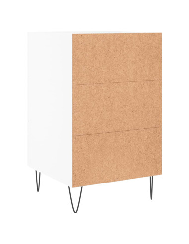 Comodino Bianco 40x40x66 cm in Legno Multistrato