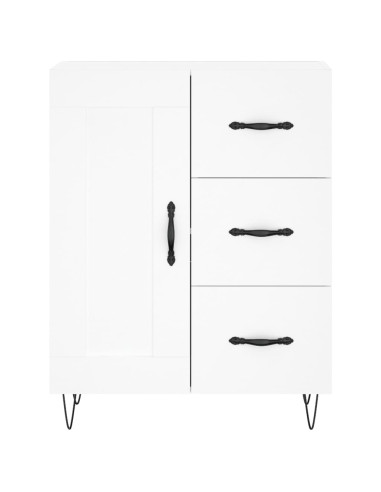 Credenza Bianca 69,5x34x180 cm in Legno Multistrato