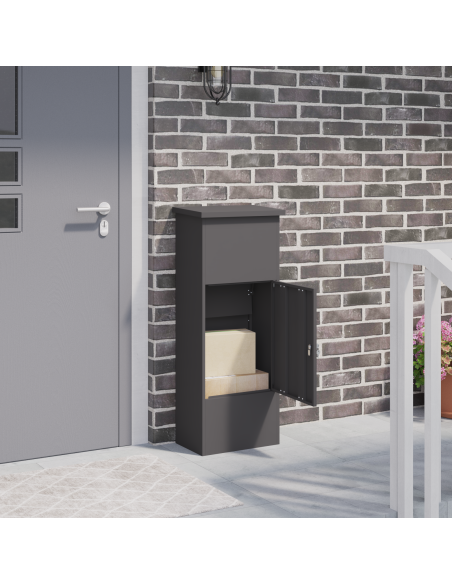 Cassetta per pacchi Nero 44.5 x 29 x 110.5 cm Acciaio