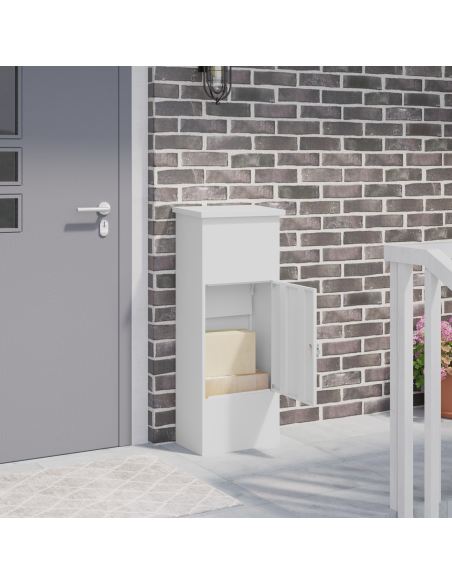 Cassetta per pacchi Bianco 44.5 x 29 x 110.5 cm Acciaio
