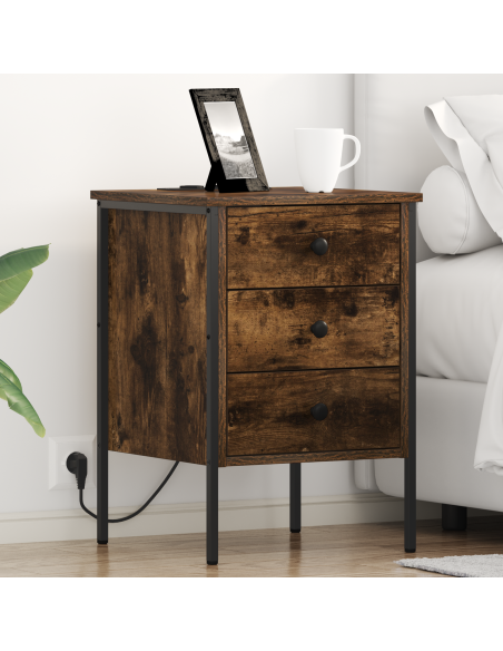Armadio da Notte Rovere fumo 42 x 41 x 61 cm Legno multistrato