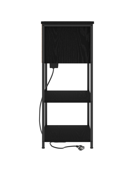 Armadio da Notte Rovere nero 55 x 31 x 76 cm Legno multistrato