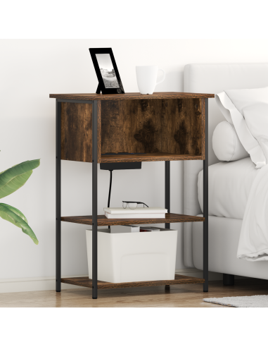 Armadio da Notte Rovere fumé 55 x 31 x 76 cm Legno multistrato